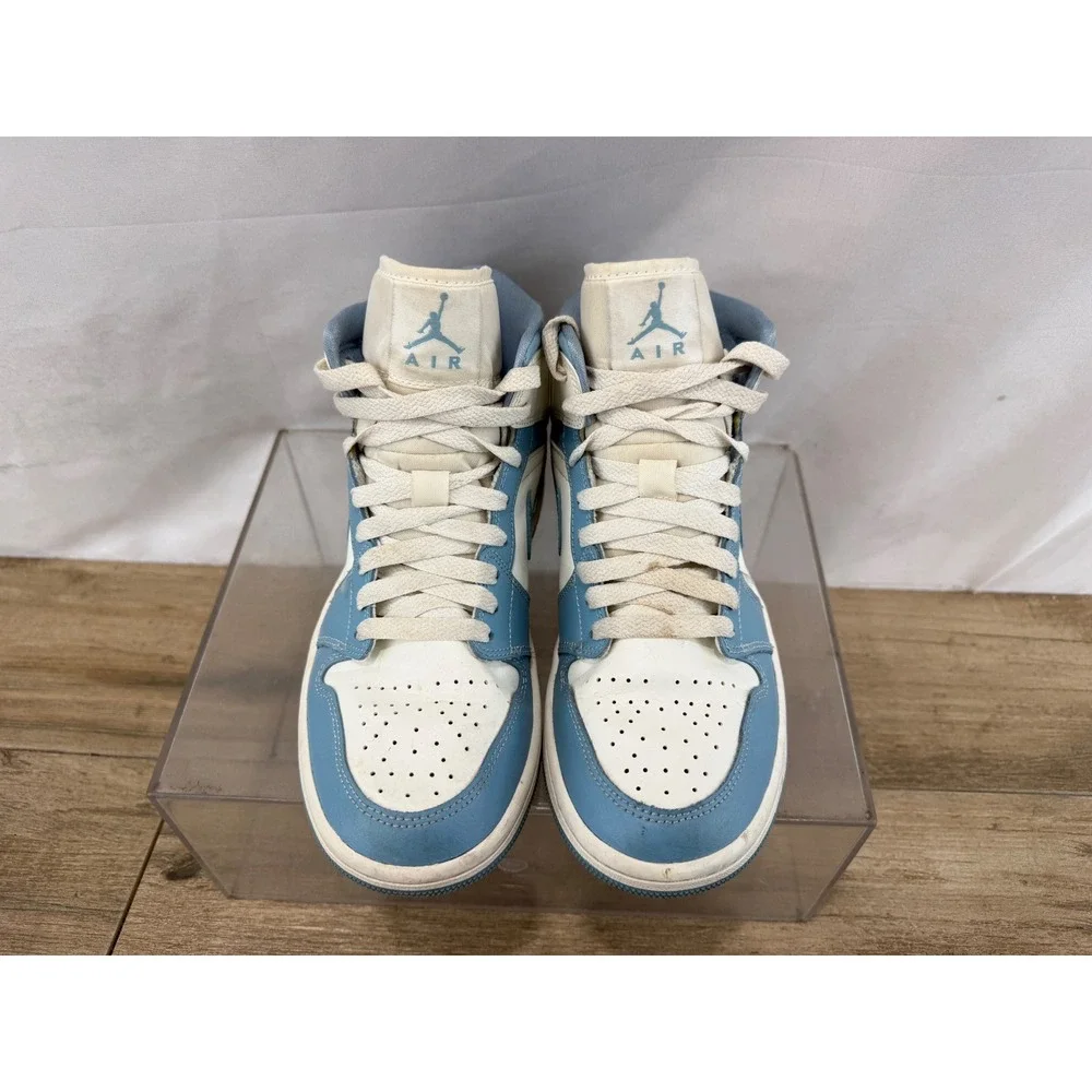 Nike Air Jordan‎ 1 Mid Marina Blue White Basketball Shoes BQ6472-141 Size 7.5